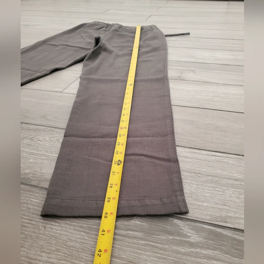 ZARA 100% cotton army olive green relaxed fit pull-on tapered casual pants - Picture 6 of 8